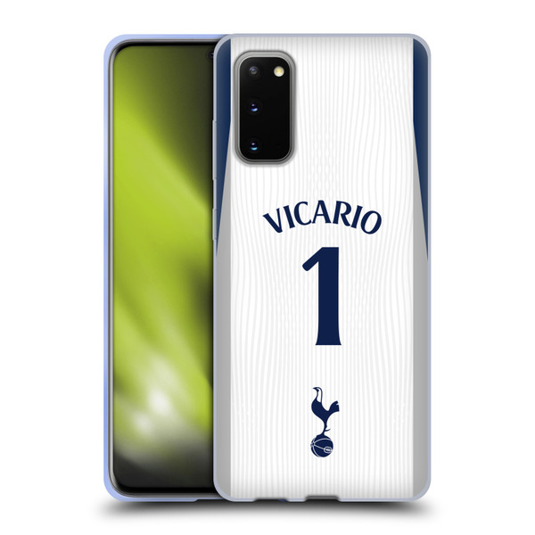 Tottenham Hotspur F.C. 2025/26 Players Home Kit 1st Group Guglielmo Vicario Soft Gel Case for Samsung Galaxy S20 / S20 5G