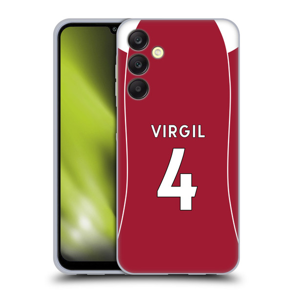 Liverpool Football Club 2025/26 Players Home Kit 1st Group Virgil van Dijk Soft Gel Case for Samsung Galaxy A25 5G