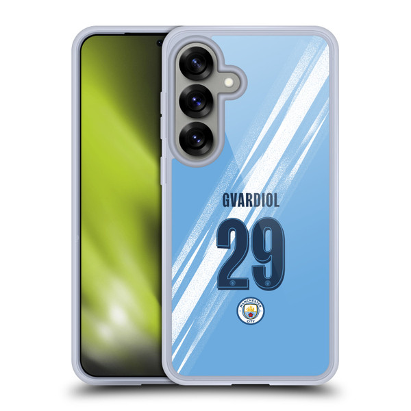 Manchester City Man City FC 2025/26 Players Home Kit 1st Group Joško Gvardiol Soft Gel Case for Samsung Galaxy S25