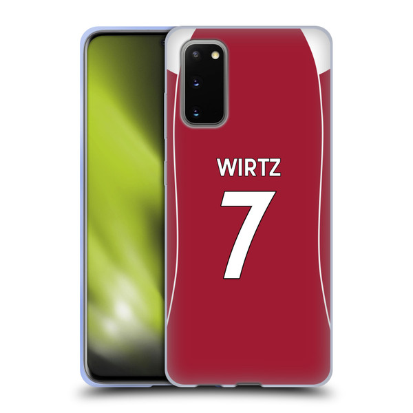 Liverpool Football Club 2025/26 Players Home Kit 1st Group Florian Wirtz Soft Gel Case for Samsung Galaxy S20 / S20 5G