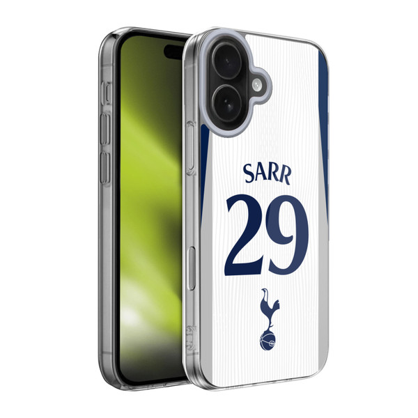 Tottenham Hotspur F.C. 2025/26 Players Home Kit 2nd Group Pape Matar Sarr Soft Gel Case for Apple iPhone 17