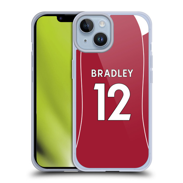 Liverpool Football Club 2025/26 Players Home Kit 2nd Group Conor Bradley Soft Gel Case for Apple iPhone 14