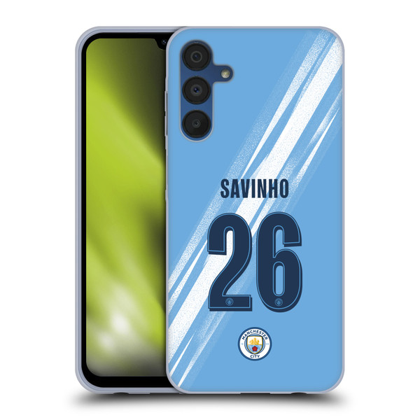 Manchester City Man City FC 2025/26 Players Home Kit 2nd Group Savinho Soft Gel Case for Samsung Galaxy A15