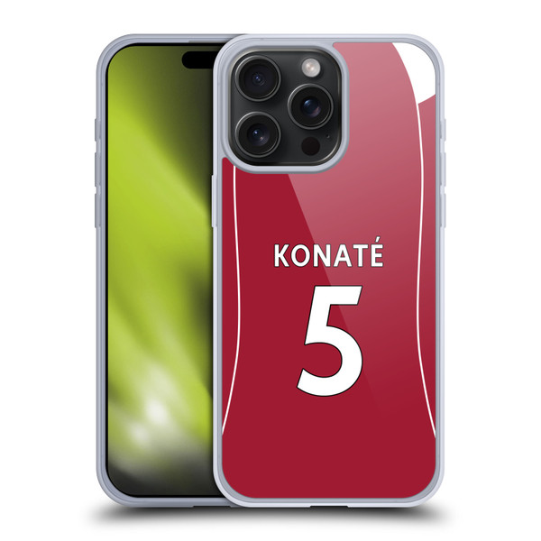 Liverpool Football Club 2025/26 Players Home Kit 2nd Group Ibrahima Konaté Soft Gel Case for Apple iPhone 15 Pro Max