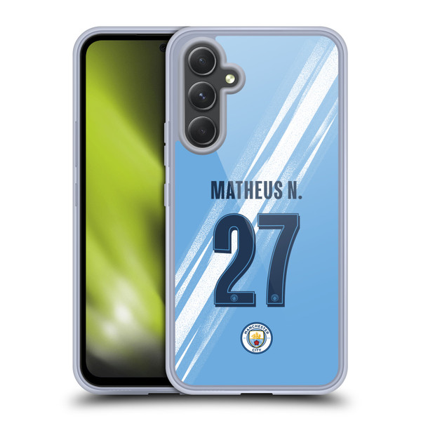 Manchester City Man City FC 2025/26 Players Home Kit 2nd Group Matheus Nunes Soft Gel Case for Samsung Galaxy A54 5G