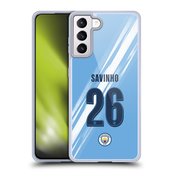 Manchester City Man City FC 2025/26 Players Home Kit 2nd Group Savinho Soft Gel Case for Samsung Galaxy S21+ 5G