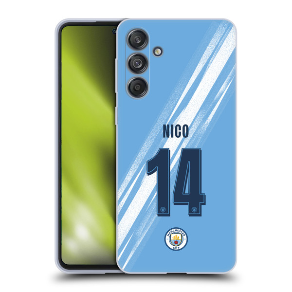 Manchester City Man City FC 2025/26 Players Home Kit 2nd Group Nico González Soft Gel Case for Samsung Galaxy M55 5G
