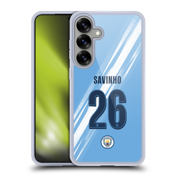 Manchester City Man City FC 2025/26 Players Home Kit 2nd Group Savinho Soft Gel Case for Samsung Galaxy S25+