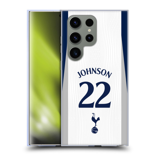 Tottenham Hotspur F.C. 2025/26 Players Home Kit 2nd Group Brennan Johnson Soft Gel Case for Samsung Galaxy S24 Ultra 5G