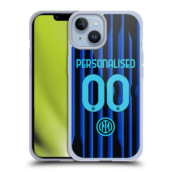 Custom Customised Personalised Inter Milan 2025/26 Players Home Kit Home Soft Gel Case for Apple iPhone 14