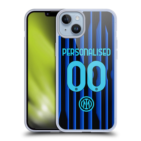 Custom Customised Personalised Inter Milan 2025/26 Players Home Kit Home Soft Gel Case for Apple iPhone 14 Plus
