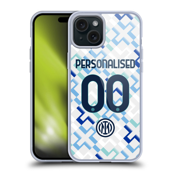 Custom Customised Personalised Inter Milan 2025/26 Players Home Kit Away Soft Gel Case for Apple iPhone 15 Plus