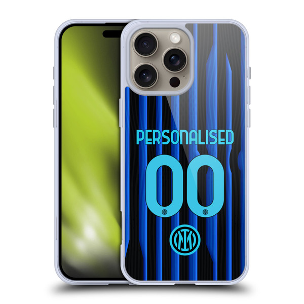 Custom Customised Personalised Inter Milan 2025/26 Players Home Kit Home Soft Gel Case for Apple iPhone 16 Pro Max