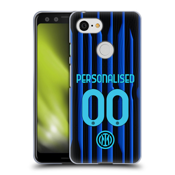 Custom Customised Personalised Inter Milan 2025/26 Players Home Kit Home Soft Gel Case for Google Pixel 3