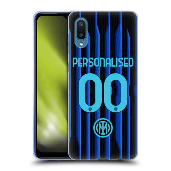 Custom Customised Personalised Inter Milan 2025/26 Players Home Kit Home Soft Gel Case for Samsung Galaxy A02/M02 (2021)