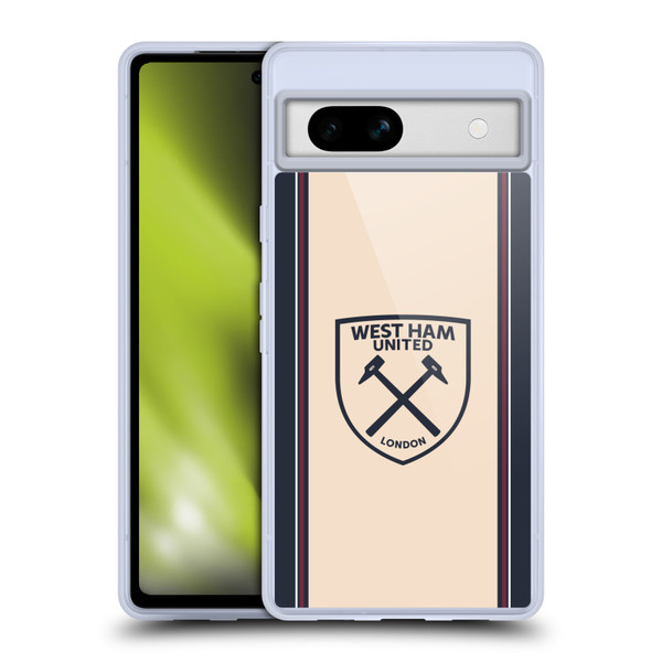 West Ham United FC 2025/26 Crest Kit Away Soft Gel Case for Google Pixel 7a
