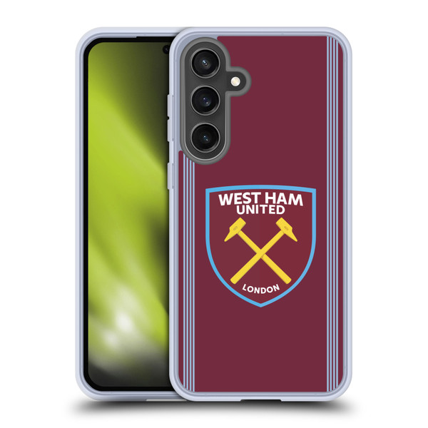 West Ham United FC 2025/26 Crest Kit Home Soft Gel Case for Samsung Galaxy S24 FE