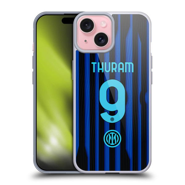 Fc Internazionale Milano 2025/26 Players Home Kit Marcus Thuram Soft Gel Case for Apple iPhone 15