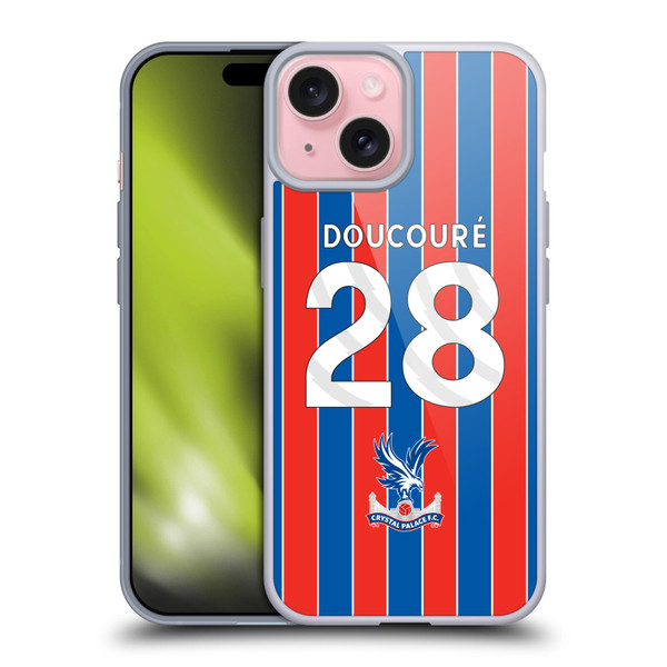 Crystal Palace FC 2025/26 Players Home Kit Cheick Doucouré Soft Gel Case for Apple iPhone 15