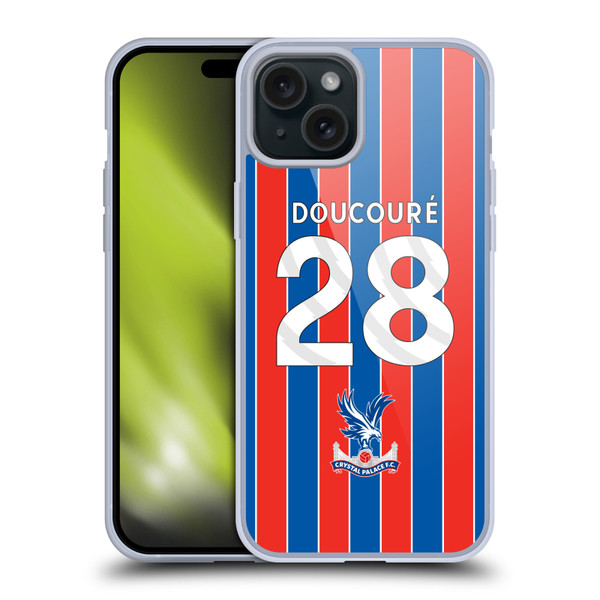Crystal Palace FC 2025/26 Players Home Kit Cheick Doucouré Soft Gel Case for Apple iPhone 15 Plus