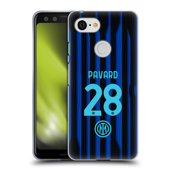 Fc Internazionale Milano 2025/26 Players Home Kit Benjamin Pavard Soft Gel Case for Google Pixel 3