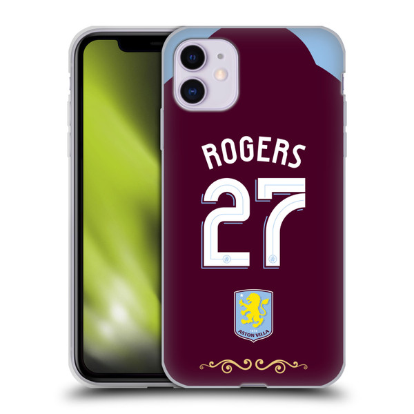 Aston Villa Football Club 2025/26 Players Home Kit Morgan Rogers Soft Gel Case for Apple iPhone 11