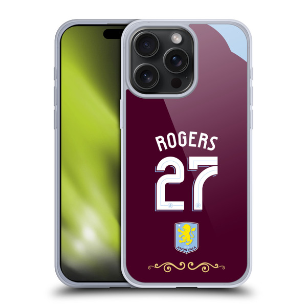 Aston Villa Football Club 2025/26 Players Home Kit Morgan Rogers Soft Gel Case for Apple iPhone 15 Pro Max