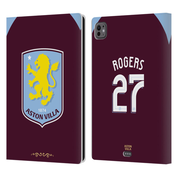 Aston Villa Football Club 2025/26 Players Home Kit Morgan Rogers Leather Book Wallet Case Cover For Apple iPad Pro 11 M4 2024 Aston Villa Football Club 2025/26 Players Home Kit Morgan Rogers Leather Book Wallet Case Cover For Apple iPad Pro 11 M4 2024