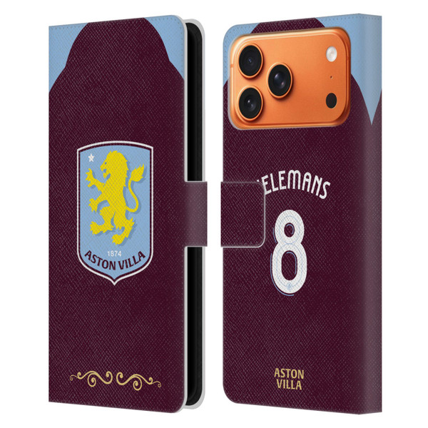 Aston Villa Football Club 2025/26 Players Home Kit Youri Tielemans Leather Book Wallet Case Cover For Apple iPhone 17 Pro Max