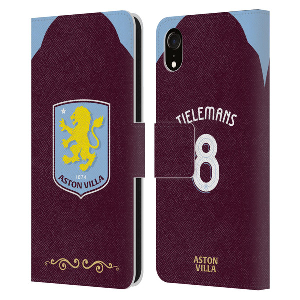 Aston Villa Football Club 2025/26 Players Home Kit Youri Tielemans Leather Book Wallet Case Cover For Apple iPhone XR