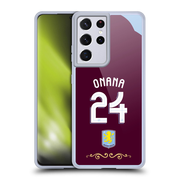 Aston Villa Football Club 2025/26 Players Home Kit Amadou Onana Soft Gel Case for Samsung Galaxy S21 Ultra 5G