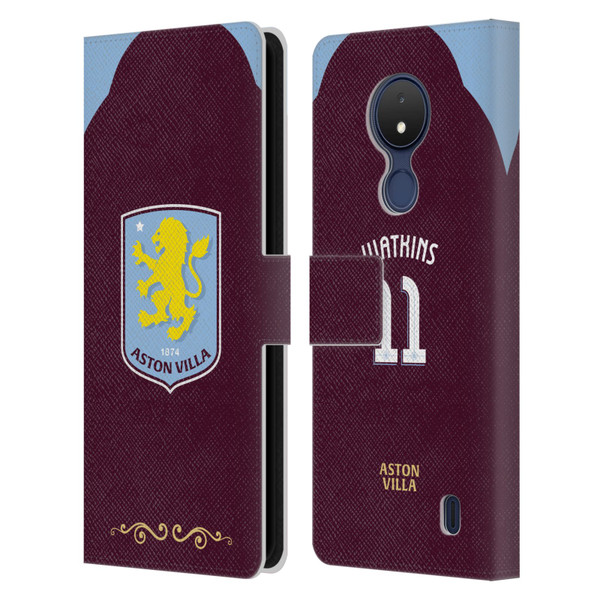 Aston Villa Football Club 2025/26 Players Home Kit Ollie Watkins Leather Book Wallet Case Cover For Nokia C21