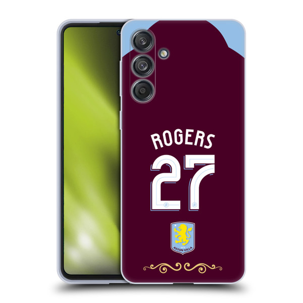 Aston Villa Football Club 2025/26 Players Home Kit Morgan Rogers Soft Gel Case for Samsung Galaxy M55 5G