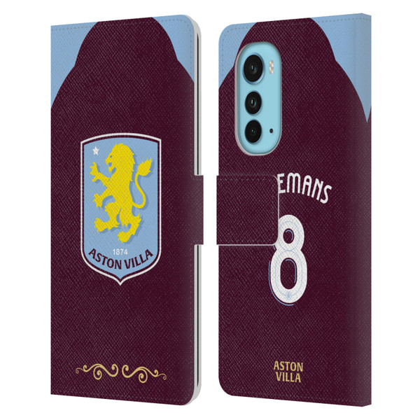 Aston Villa Football Club 2025/26 Players Home Kit Youri Tielemans Leather Book Wallet Case Cover For Motorola Edge (2022)