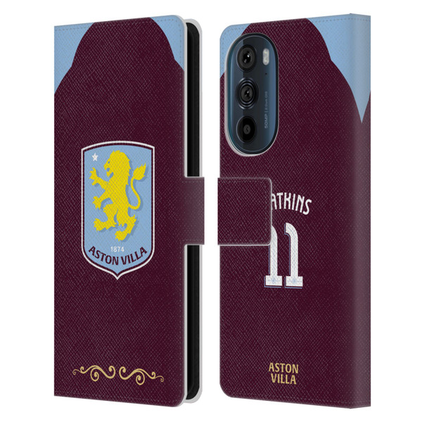 Aston Villa Football Club 2025/26 Players Home Kit Ollie Watkins Leather Book Wallet Case Cover For Motorola Edge 30