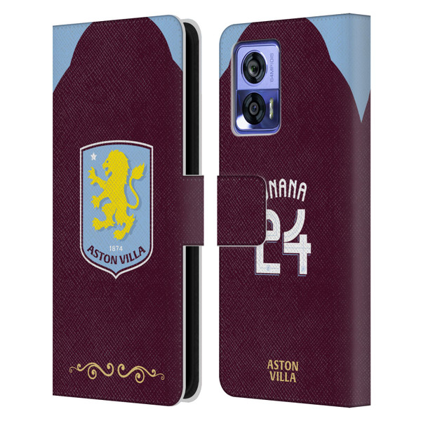 Aston Villa Football Club 2025/26 Players Home Kit Amadou Onana Leather Book Wallet Case Cover For Motorola Edge 30 Neo 5G