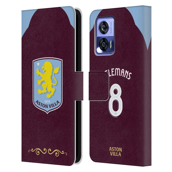 Aston Villa Football Club 2025/26 Players Home Kit Youri Tielemans Leather Book Wallet Case Cover For Motorola Edge 30 Neo 5G