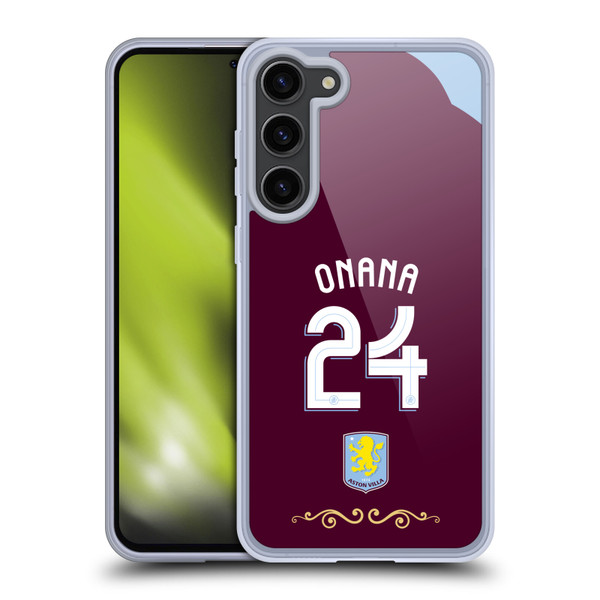 Aston Villa Football Club 2025/26 Players Home Kit Amadou Onana Soft Gel Case for Samsung Galaxy S23+ 5G