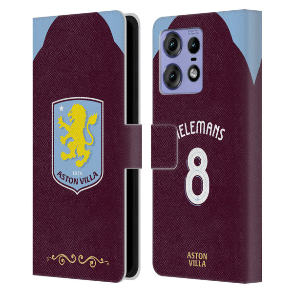 Aston Villa Football Club 2025/26 Players Home Kit Youri Tielemans Leather Book Wallet Case Cover For Motorola Edge 50 Pro