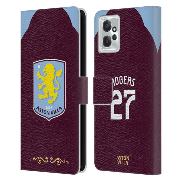 Aston Villa Football Club 2025/26 Players Home Kit Morgan Rogers Leather Book Wallet Case Cover For Motorola Moto G Power (2023)