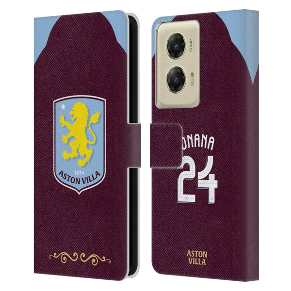 Aston Villa Football Club 2025/26 Players Home Kit Amadou Onana Leather Book Wallet Case Cover For Motorola Moto G Stylus 5G (2024)