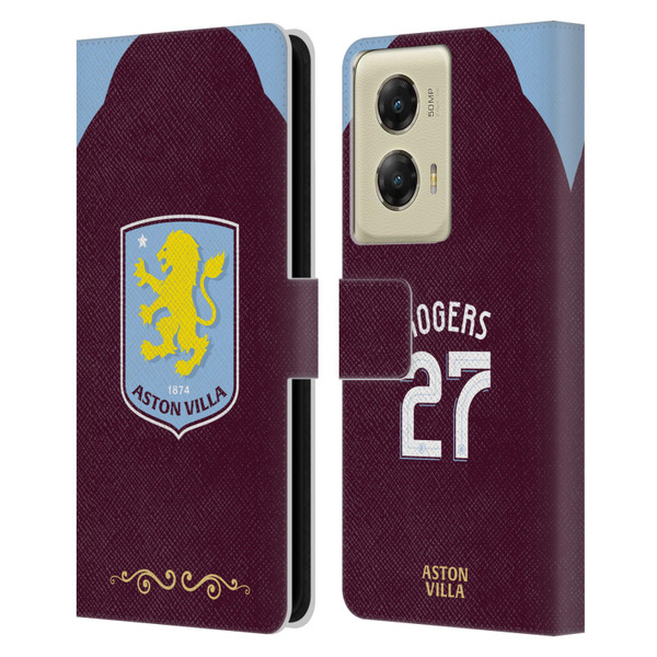 Aston Villa Football Club 2025/26 Players Home Kit Morgan Rogers Leather Book Wallet Case Cover For Motorola Moto G Stylus 5G (2024) Aston Villa Football Club 2025/26 Players Home Kit Morgan Rogers Leather Book Wallet Case Cover For Motorola Moto G Stylus 5G (2024)
