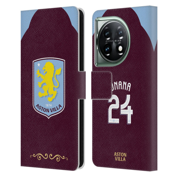 Aston Villa Football Club 2025/26 Players Home Kit Amadou Onana Leather Book Wallet Case Cover For OnePlus 11 5G