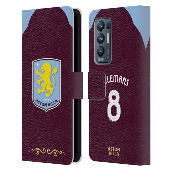 Aston Villa Football Club 2025/26 Players Home Kit Youri Tielemans Leather Book Wallet Case Cover For OPPO Find X3 Neo / Reno5 Pro+ 5G