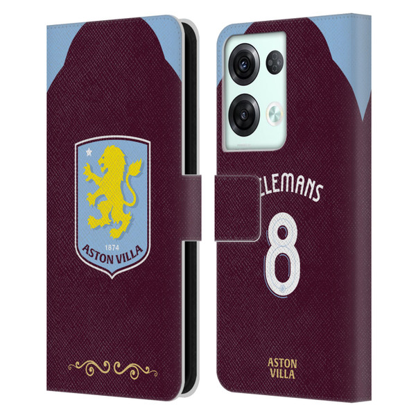 Aston Villa Football Club 2025/26 Players Home Kit Youri Tielemans Leather Book Wallet Case Cover For OPPO Reno8 Pro