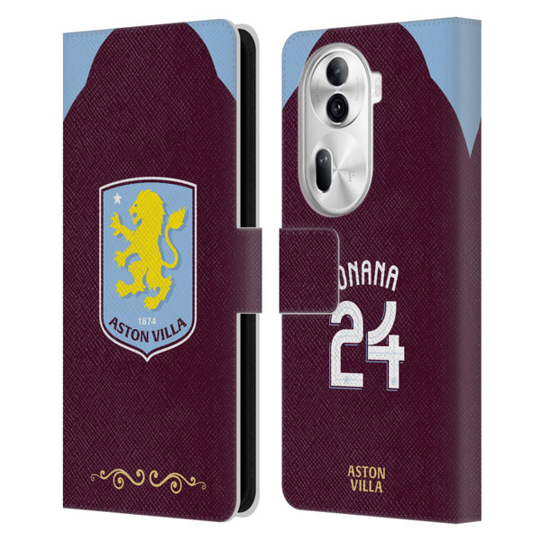 Aston Villa Football Club 2025/26 Players Home Kit Amadou Onana Leather Book Wallet Case Cover For OPPO Reno11