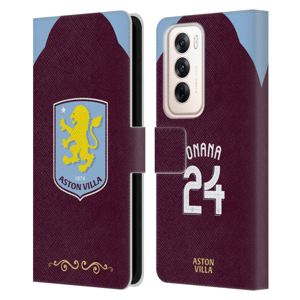 Aston Villa Football Club 2025/26 Players Home Kit Amadou Onana Leather Book Wallet Case Cover For OPPO Reno12 5G Aston Villa Football Club 2025/26 Players Home Kit Amadou Onana Leather Book Wallet Case Cover For OPPO Reno12 5G