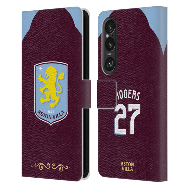 Aston Villa Football Club 2025/26 Players Home Kit Morgan Rogers Leather Book Wallet Case Cover For Sony Xperia 1 VI 5G