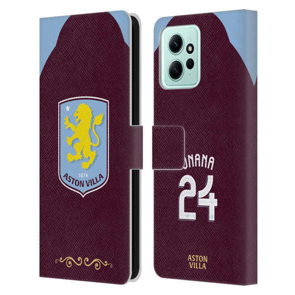 Aston Villa Football Club 2025/26 Players Home Kit Amadou Onana Leather Book Wallet Case Cover For Xiaomi Redmi 12