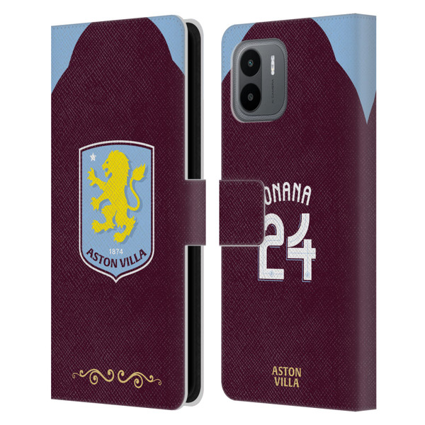 Aston Villa Football Club 2025/26 Players Home Kit Amadou Onana Leather Book Wallet Case Cover For Xiaomi Redmi A2